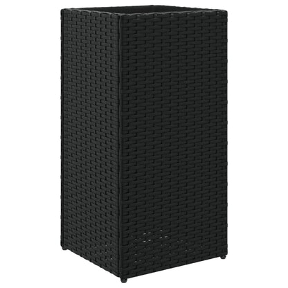 Plantenbak 30x30x60 cm poly rattan zwart
