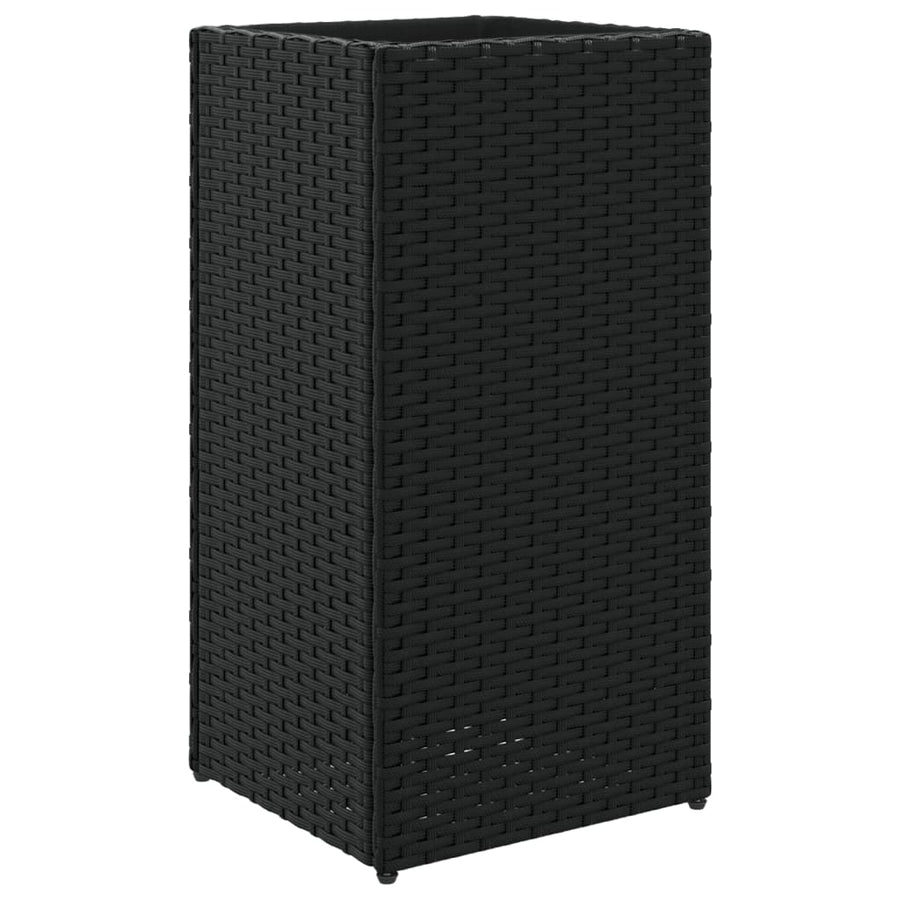 Plantenbak 30x30x60 cm poly rattan zwart