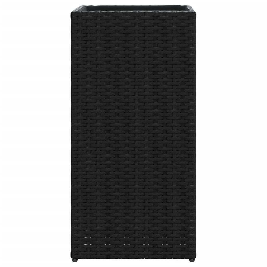 Plantenbak 30x30x60 cm poly rattan zwart