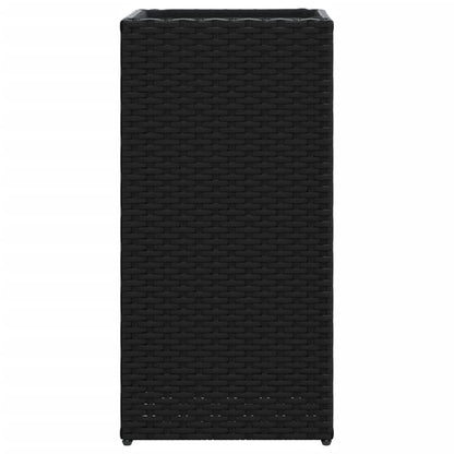 Plantenbak 30x30x60 cm poly rattan zwart