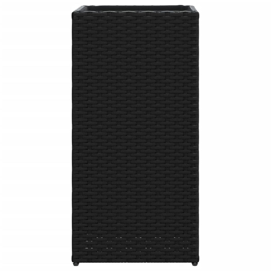 Plantenbak 30x30x60 cm poly rattan zwart