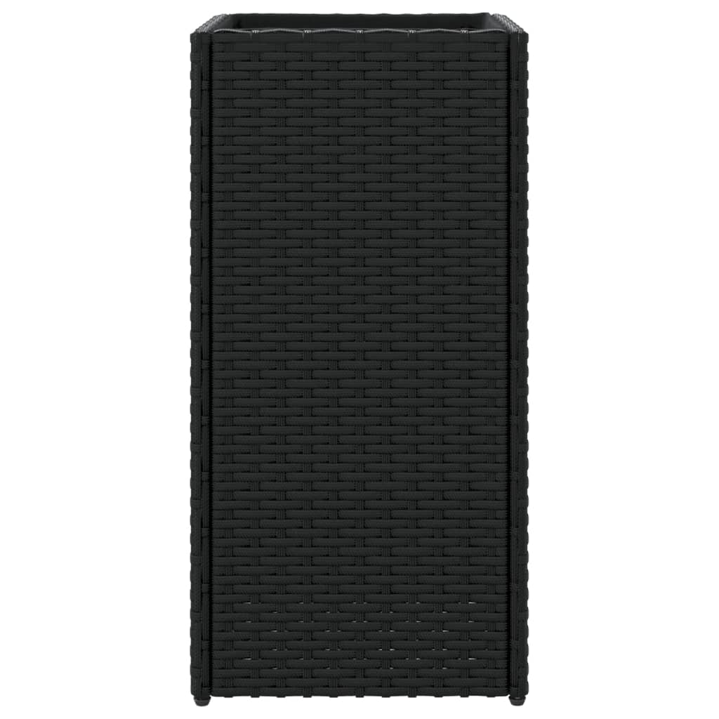 Plantenbak 30x30x60 cm poly rattan zwart