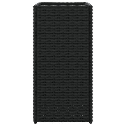 Plantenbak 30x30x60 cm poly rattan zwart
