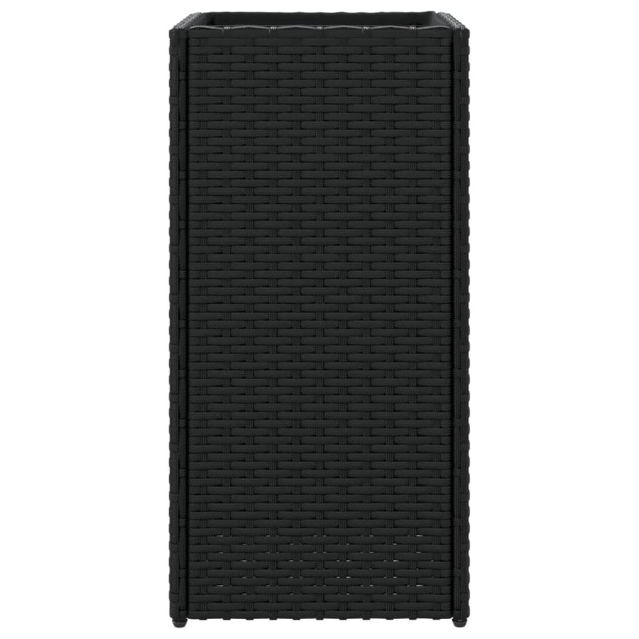 Plantenbak 30x30x60 cm poly rattan zwart