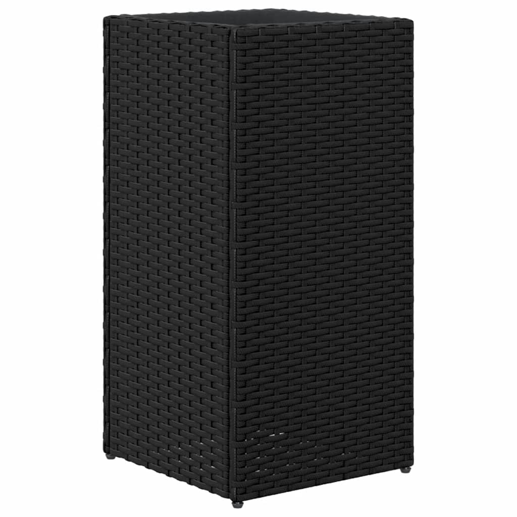 Plantenbak 30x30x60 cm poly rattan zwart