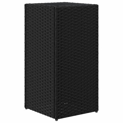 Plantenbak 30x30x60 cm poly rattan zwart