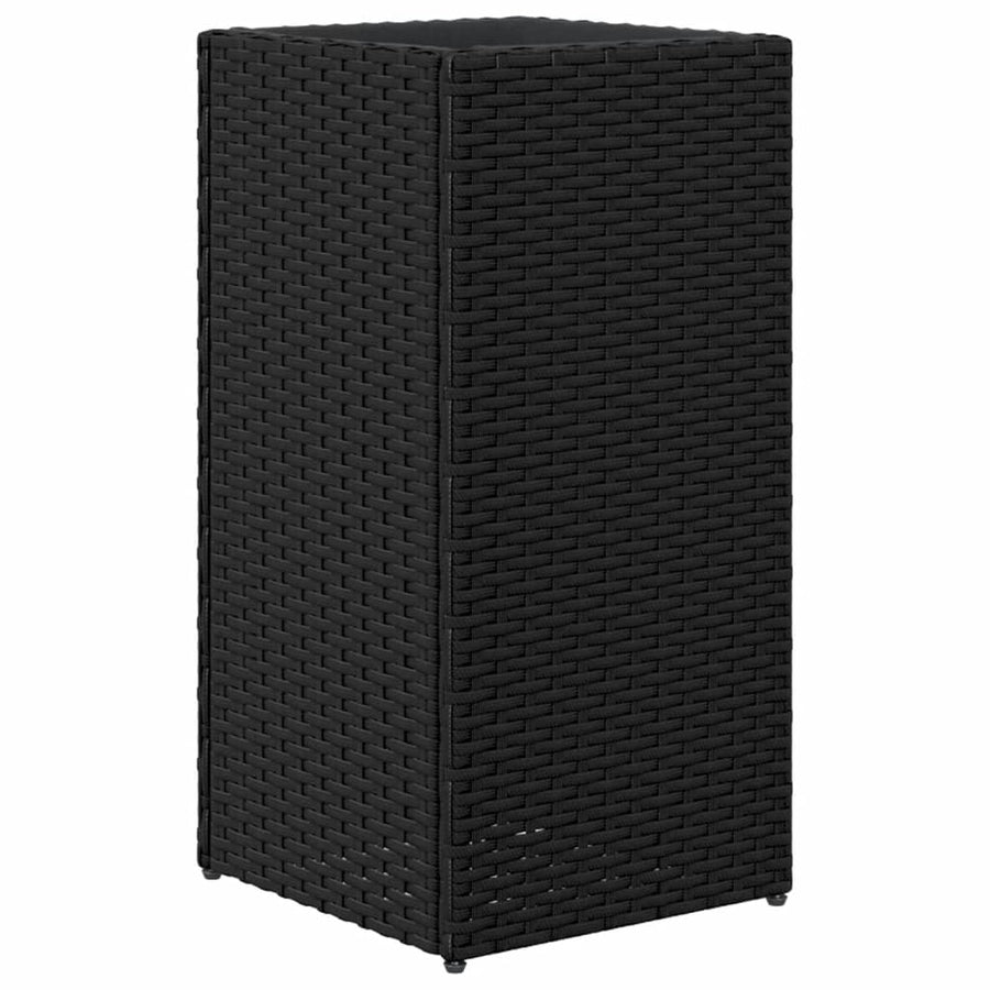 Plantenbak 30x30x60 cm poly rattan zwart