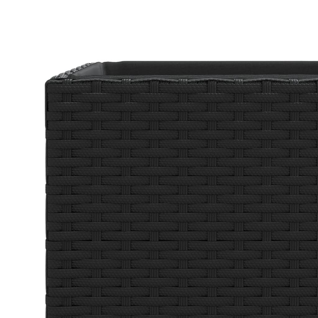 Plantenbak 30x30x60 cm poly rattan zwart