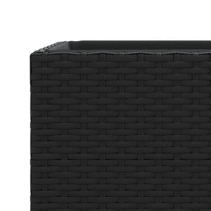 Plantenbak 30x30x60 cm poly rattan zwart