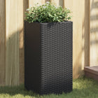 Planter 30x30x60 cm poly rattan black