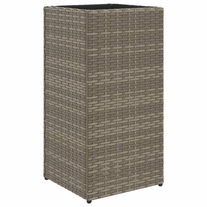 Plantenbak 30x30x60 cm poly rattan grijs