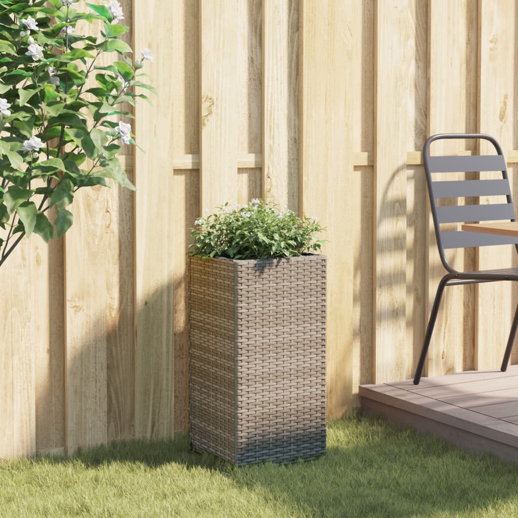 Plantenbak 30x30x60 cm poly rattan grijs