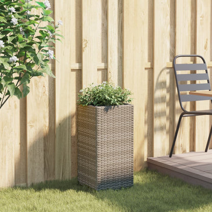 Plantenbak 30x30x60 cm poly rattan grijs