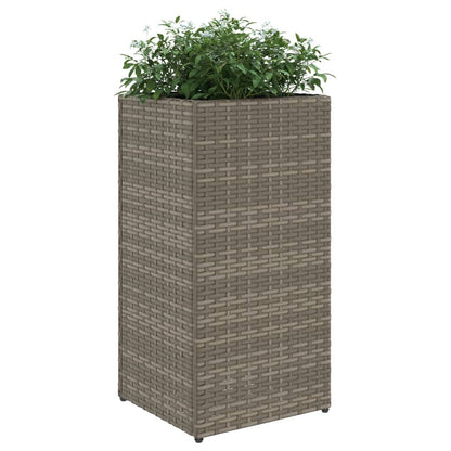 Plantenbak 30x30x60 cm poly rattan grijs