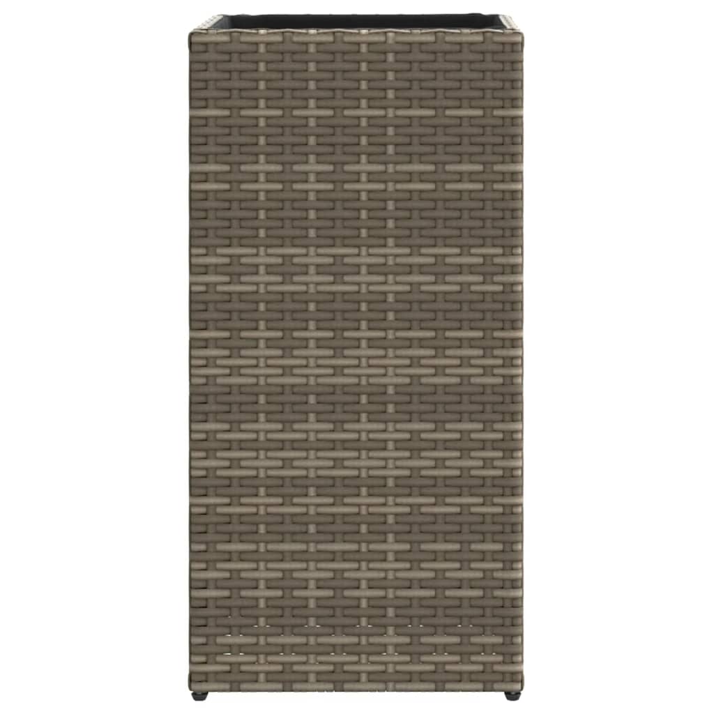 Plantenbak 30x30x60 cm poly rattan grijs
