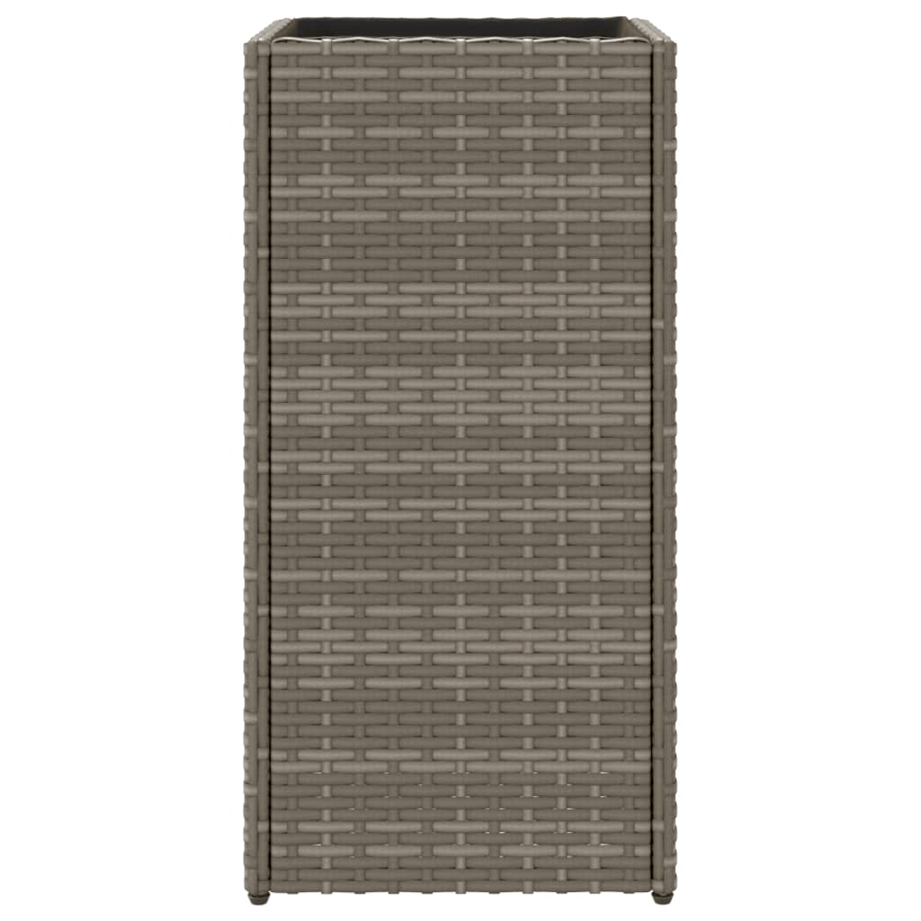 Plantenbak 30x30x60 cm poly rattan grijs