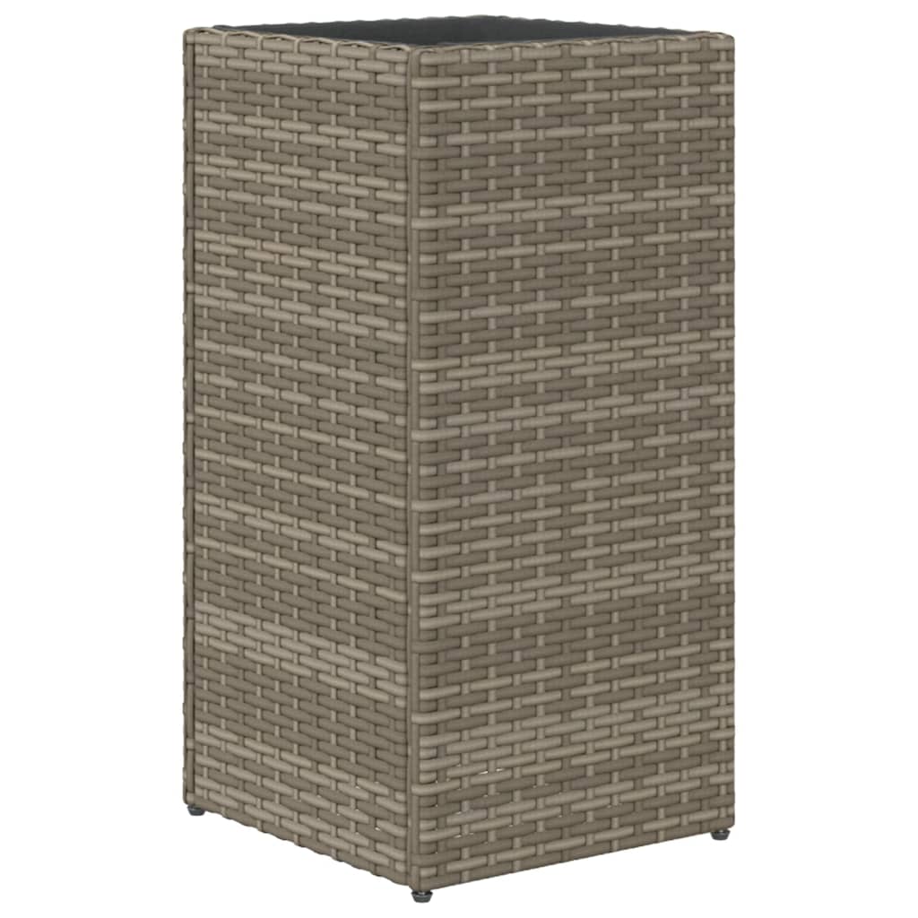 Plantenbak 30x30x60 cm poly rattan grijs