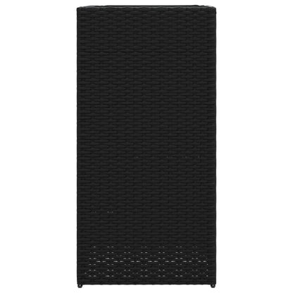 Plantenbak 40x40x80 cm poly rattan zwart