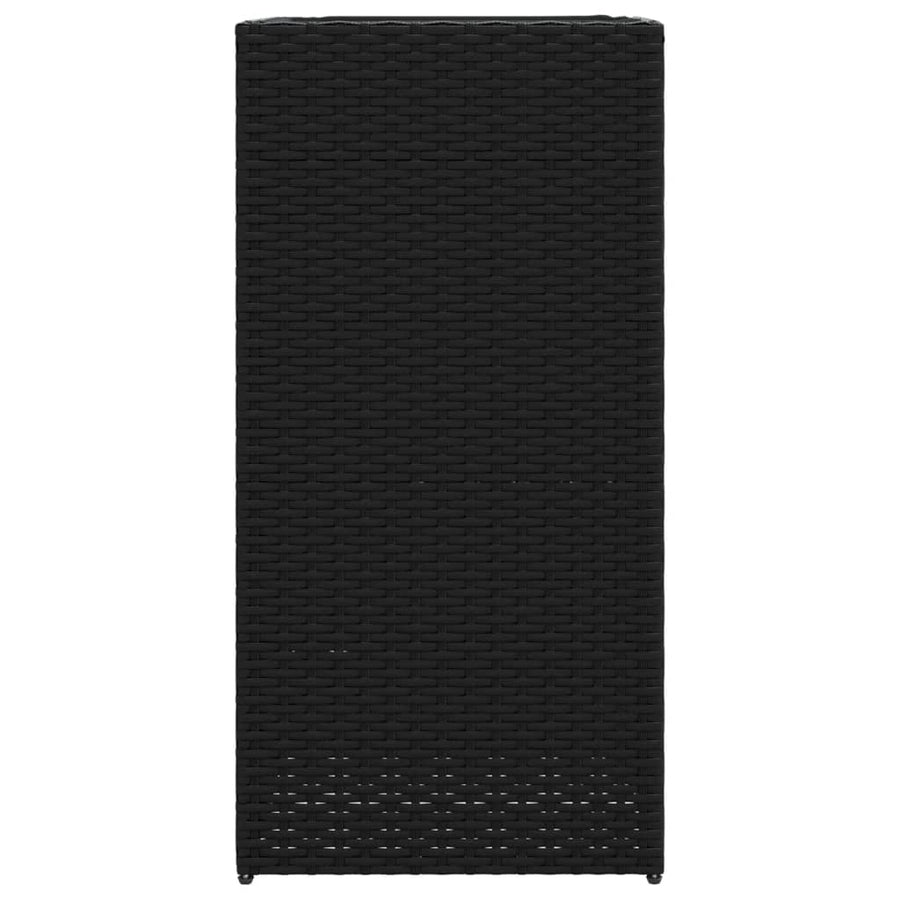 Plantenbak 40x40x80 cm poly rattan zwart