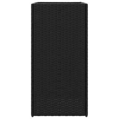 Plantenbak 40x40x80 cm poly rattan zwart