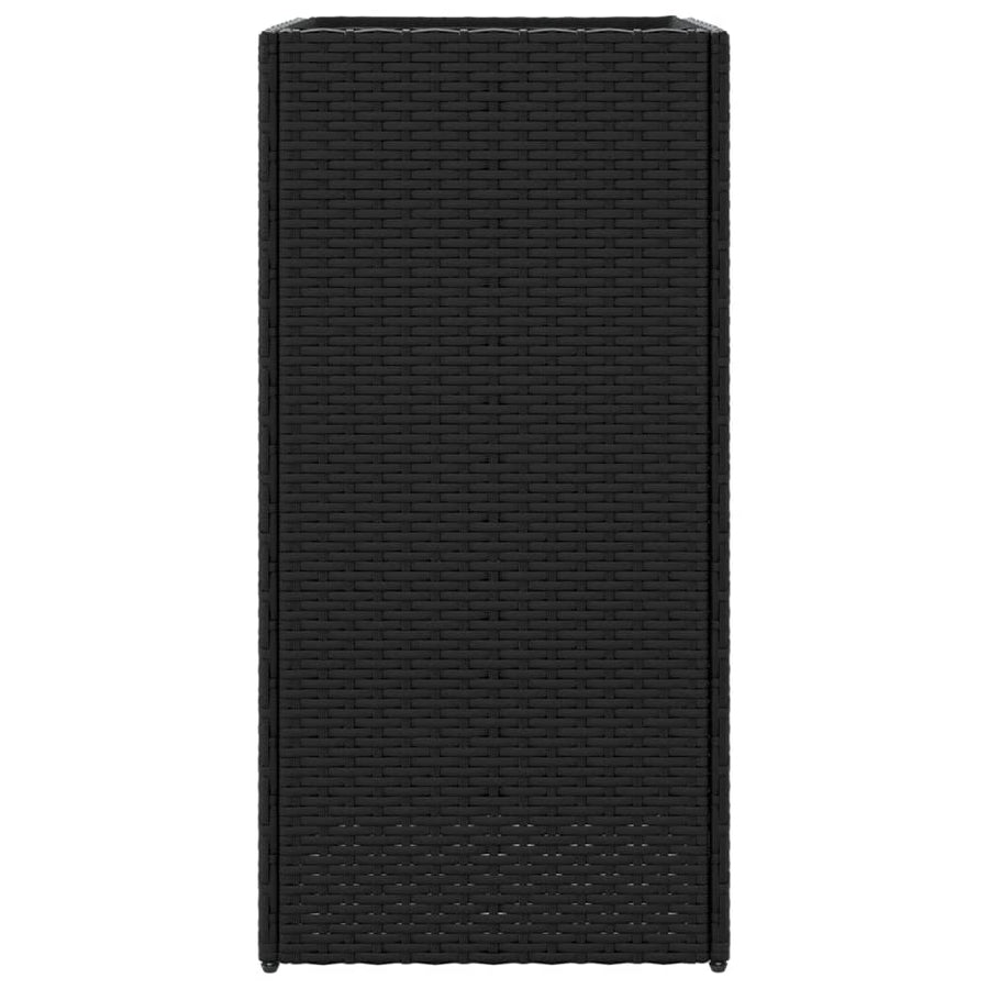 Plantenbak 40x40x80 cm poly rattan zwart