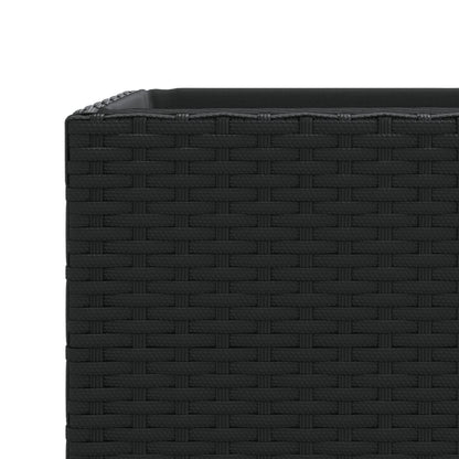 Plantenbak 40x40x80 cm poly rattan zwart