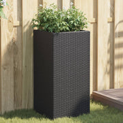 Plantenbak poly rattan 40x40x80 cm zwart