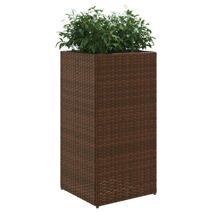 Plantenbak 40x40x80 cm poly rattan bruin