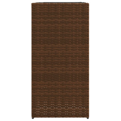 Plantenbak 40x40x80 cm poly rattan bruin