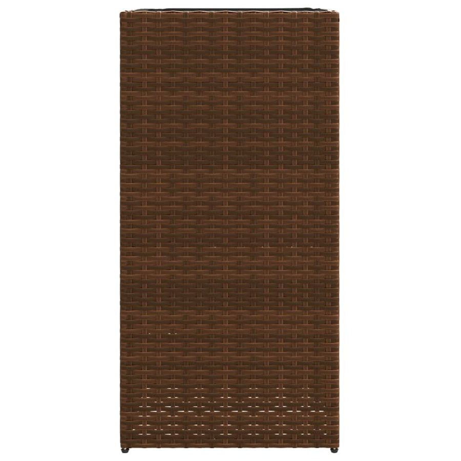 Plantenbak 40x40x80 cm poly rattan bruin
