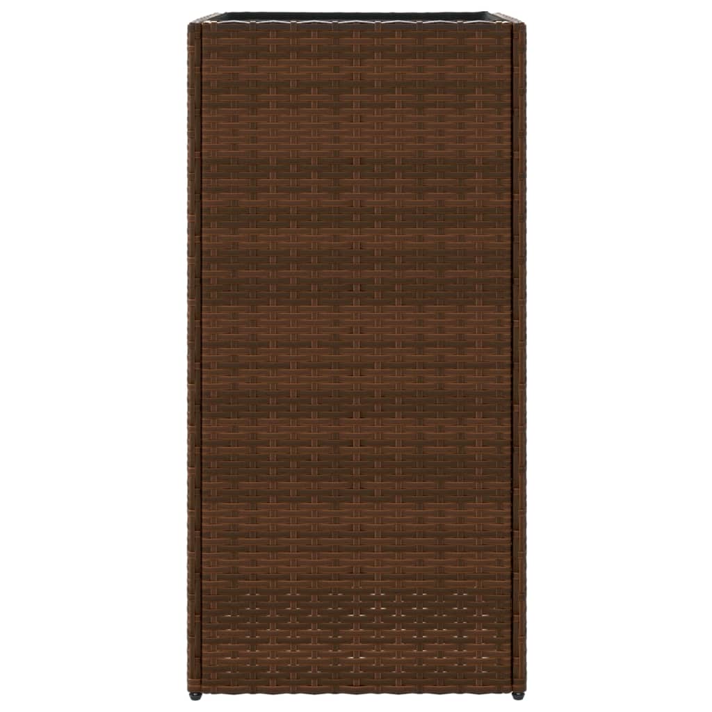 Plantenbak 40x40x80 cm poly rattan bruin