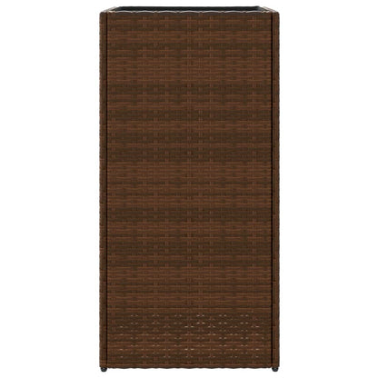 Plantenbak 40x40x80 cm poly rattan bruin