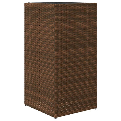 Plantenbak 40x40x80 cm poly rattan bruin