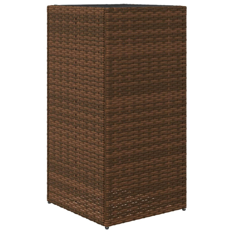 Plantenbak 40x40x80 cm poly rattan bruin