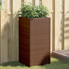 Planter 40x40x80 cm poly rattan brown
