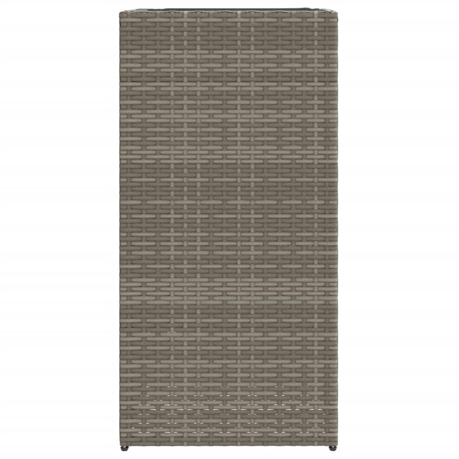 Plantenbak 40x40x80 cm poly rattan grijs