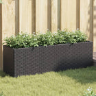 Plant pot with 3 pots 105x30x32 cm poly rattan black