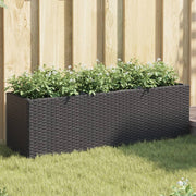 Plantenbak poly rattan 105x30x32 cm zwart