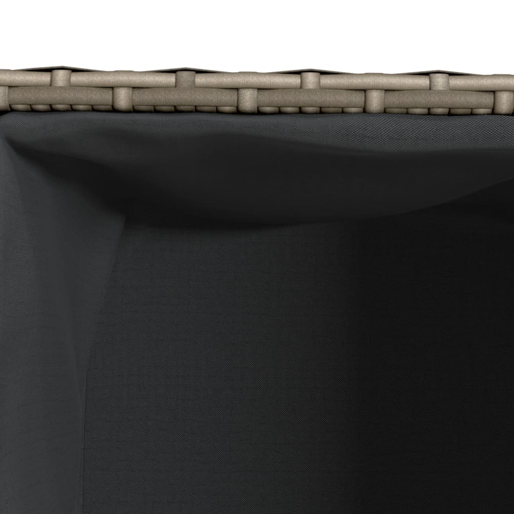 Plantenbak met 2 potten 72x30x32 cm poly rattan grijs