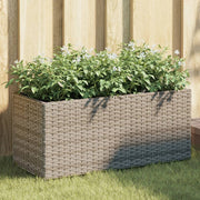 Plantenbak 72x30x32 cm poly rattan grijs