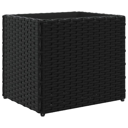 Plantenbak 36x30x32 cm poly rattan zwart