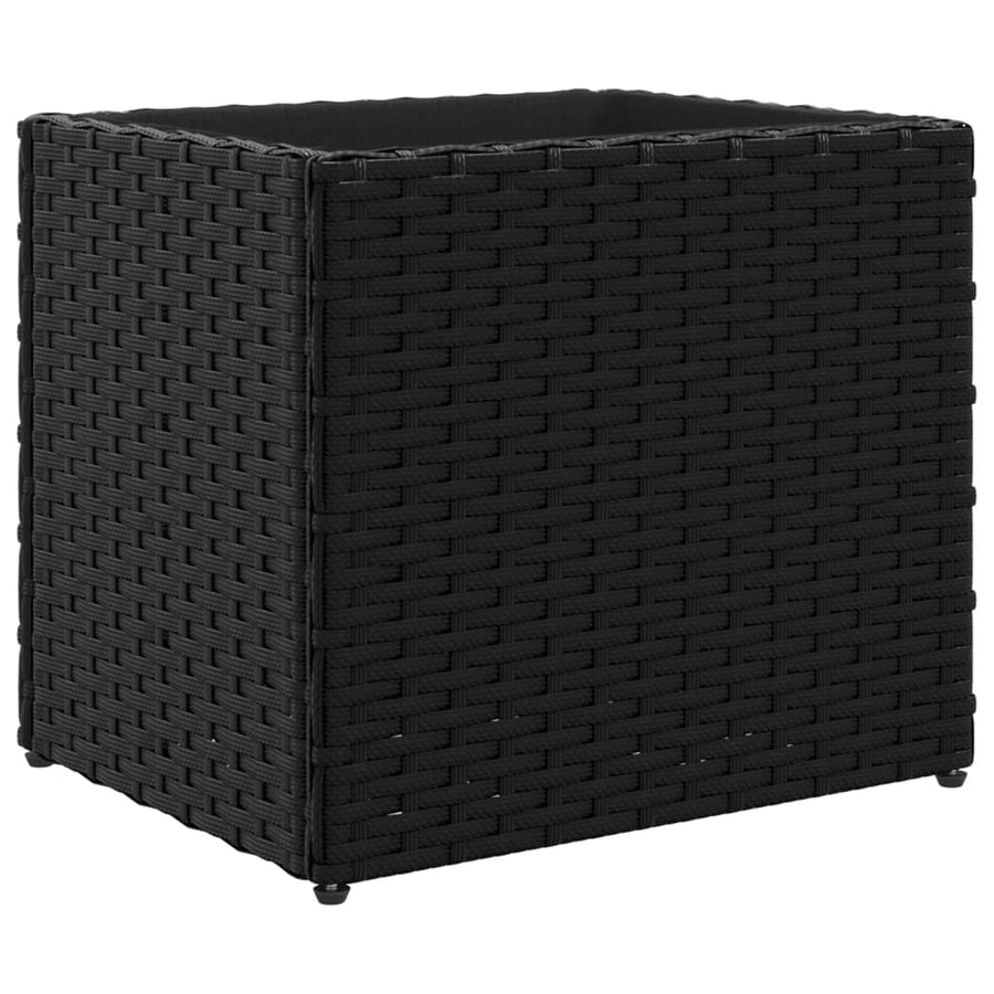 Plantenbak 36x30x32 cm poly rattan zwart