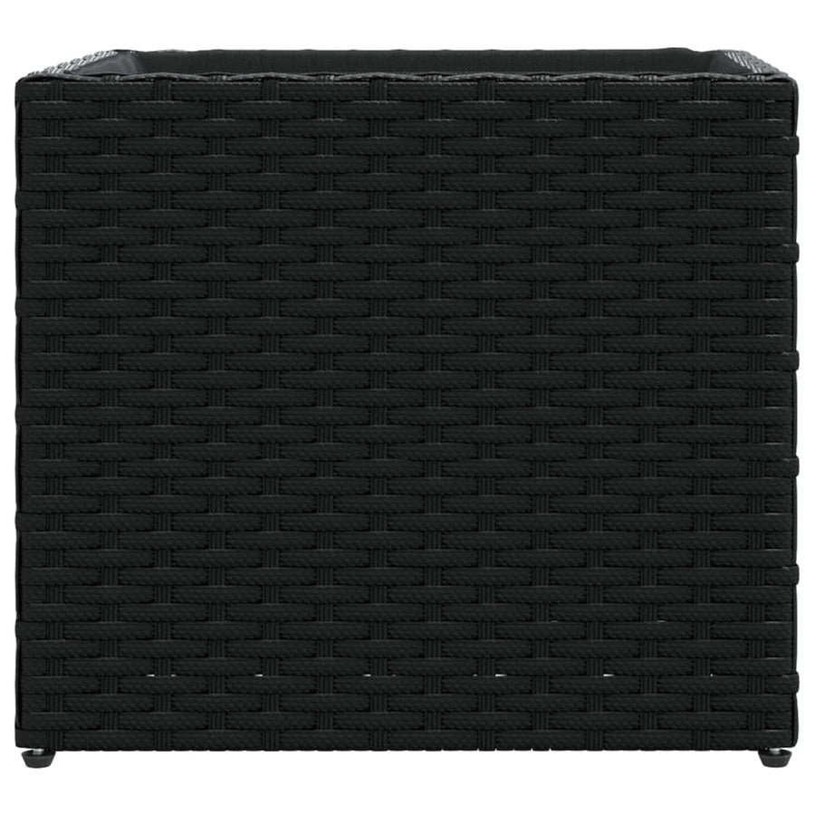 Plantenbak 36x30x32 cm poly rattan zwart