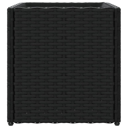 Plantenbak 36x30x32 cm poly rattan zwart