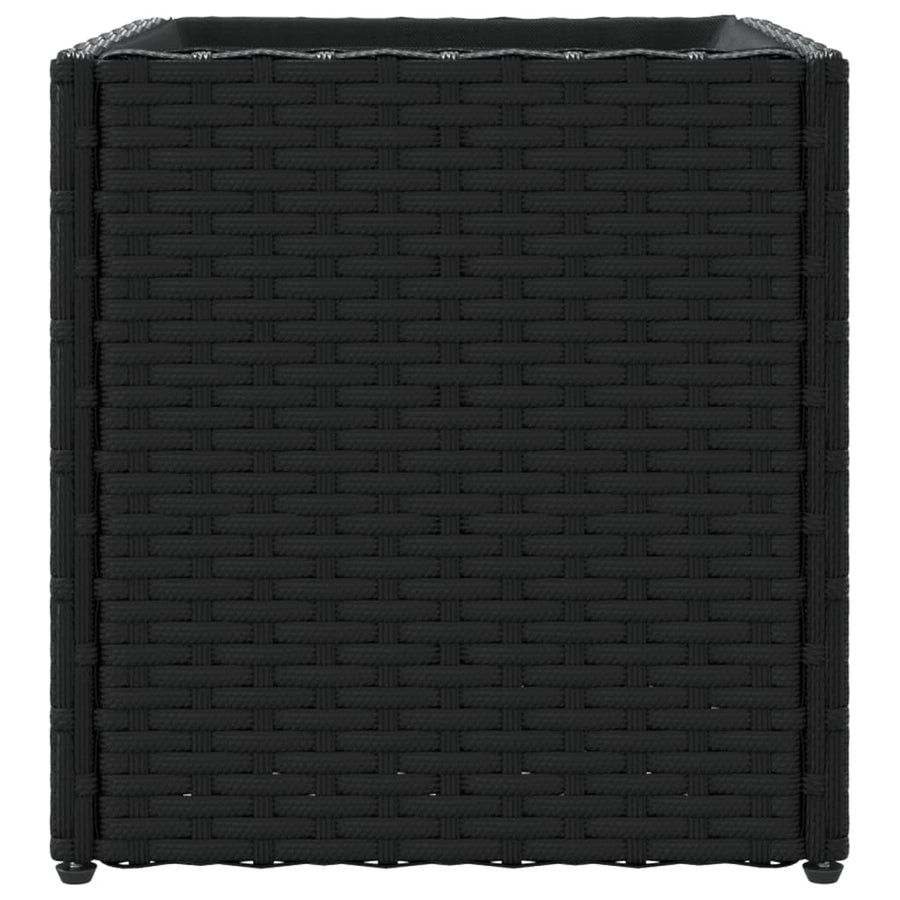 Plantenbak 36x30x32 cm poly rattan zwart