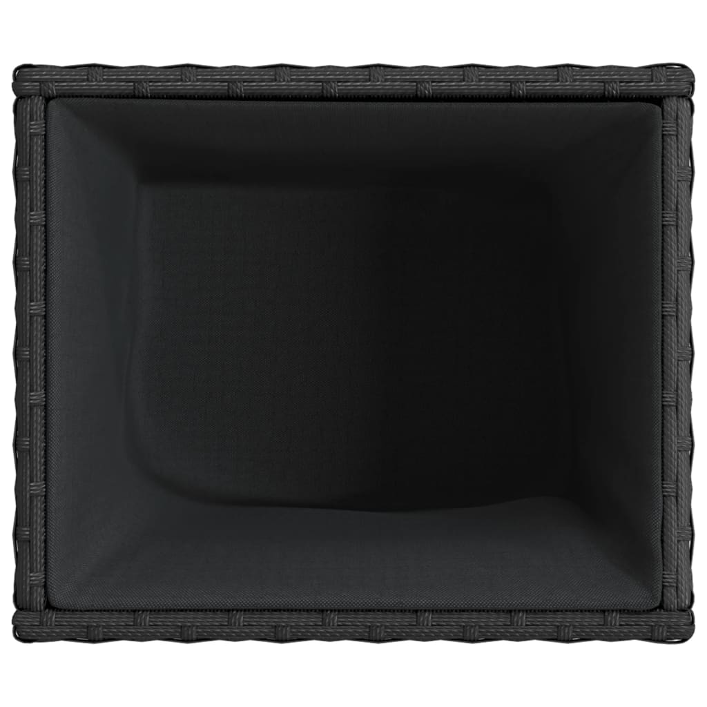 Plantenbak 36x30x32 cm poly rattan zwart