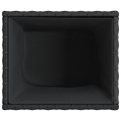 Plantenbak 36x30x32 cm poly rattan zwart
