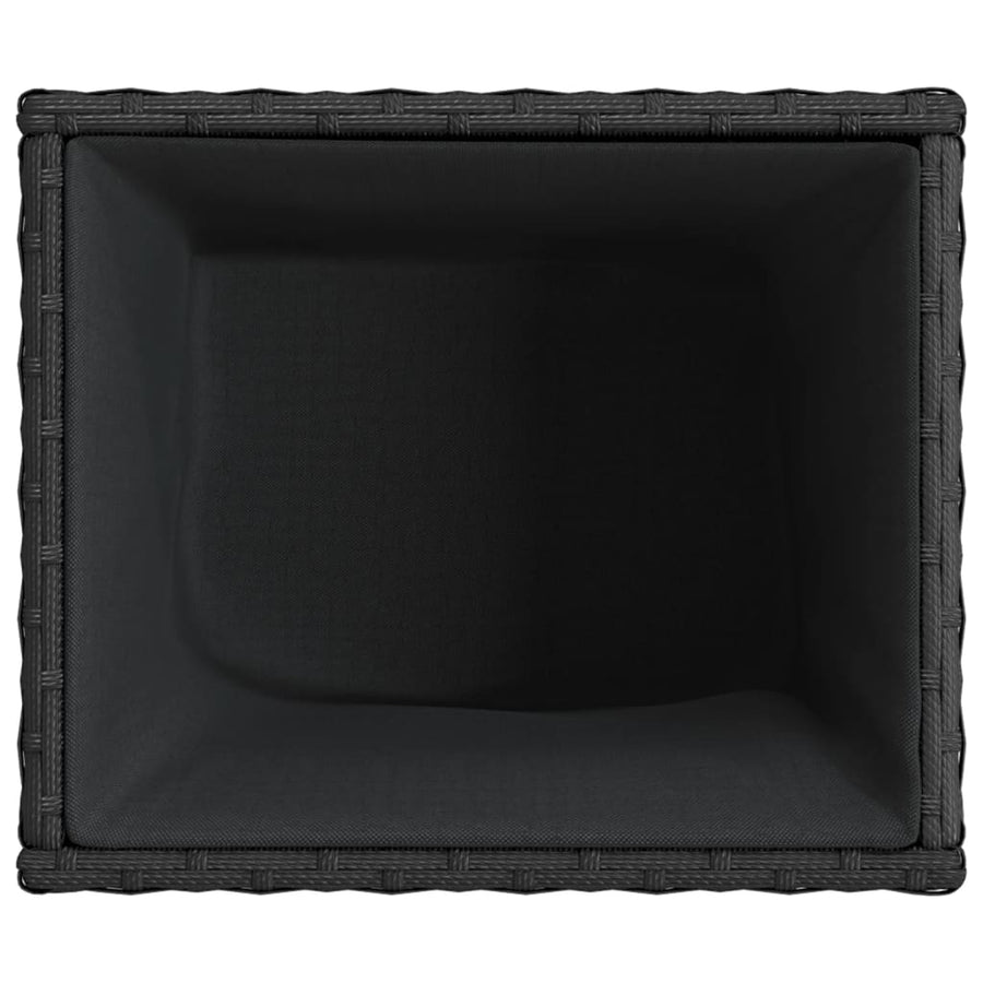 Plantenbak 36x30x32 cm poly rattan zwart