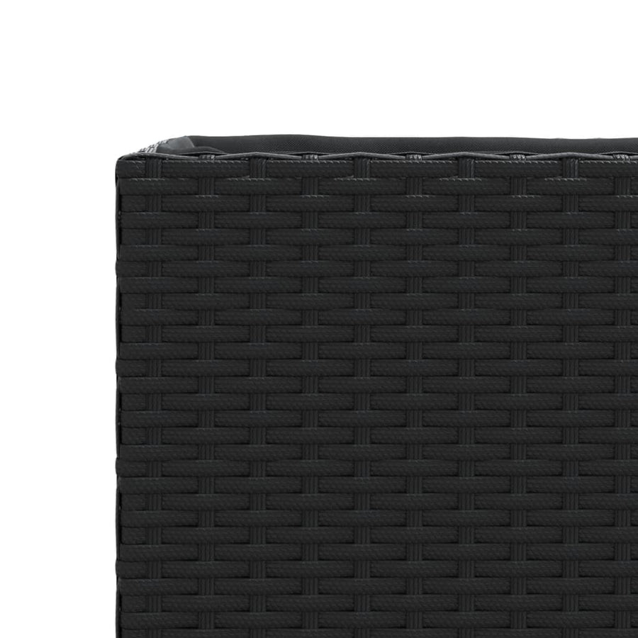Plantenbak 36x30x32 cm poly rattan zwart
