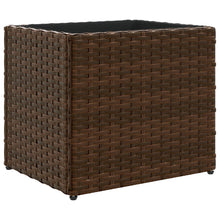 Plantenbak 36x30x32 cm poly rattan bruin